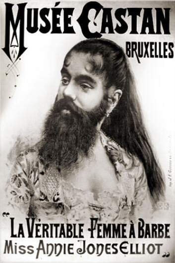 På 1800-tallet ble annerledeshet iscenesatt på freakshow og sirkus. For eksempel kunne man se damer med skjegg. (Illustrasjonsfoto: Wikimedia Commons) På 1800-tallet ble annerledeshet iscenesatt på freakshow og sirkus. For eksempel kunne man se damer med skjegg. (Illustrasjonsfoto: Wikimedia Commons)