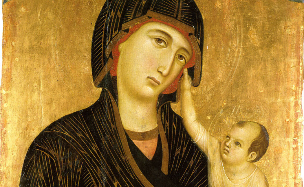 Maria og Jesus, slik kunstneren Duccio di Buoninsegna så dem for seg i 1283. Maria og Jesus, slik kunstneren Duccio di Buoninsegna så dem for seg i 1283.