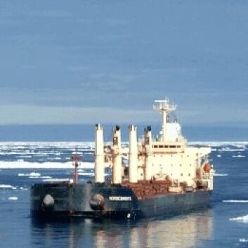 M/V "Nordic Barents" på vei fra Kirkenes gjennom nordøstpassasjen til Kina. (Foto: Tschudi Shipping) M/V "Nordic Barents" på vei fra Kirkenes gjennom nordøstpassasjen til Kina. (Foto: Tschudi Shipping)