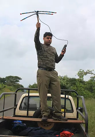 Researcher Arjun Gopalaswamy, pictured during field work, finds it very unlikely that the number of tigers has increased in the way the Indian government claims.
