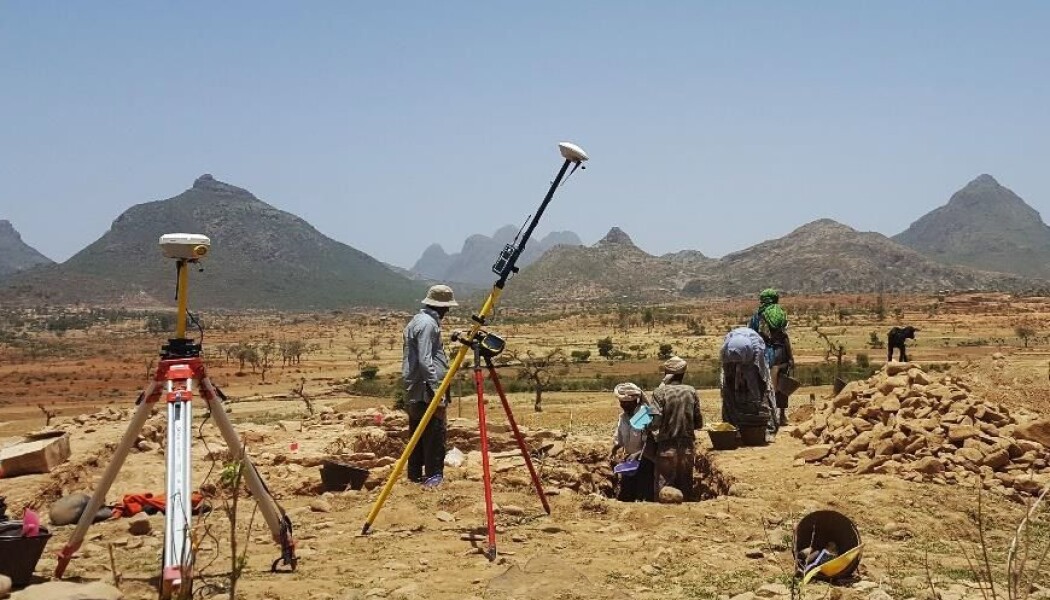 Under utgravningen i Etiopia av det som viste seg å være en by fra det Aksumittiske riket. Under utgravningen i Etiopia av det som viste seg å være en by fra det Aksumittiske riket.