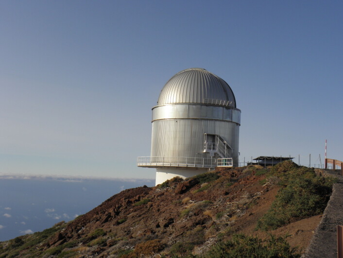 Nordic Optical Telescope er et teleskop som ligger på La Palma på Kanariøyene. Teleskopet ble bygget i 1988 og var finansiert av Norge Sverige, Finland og Danmark. (Foto: Christoffer H. Støle/Wikimedia Commons) Nordic Optical Telescope er et teleskop som ligger på La Palma på Kanariøyene. Teleskopet ble bygget i 1988 og var finansiert av Norge Sverige, Finland og Danmark. (Foto: Christoffer H. Støle/Wikimedia Commons)