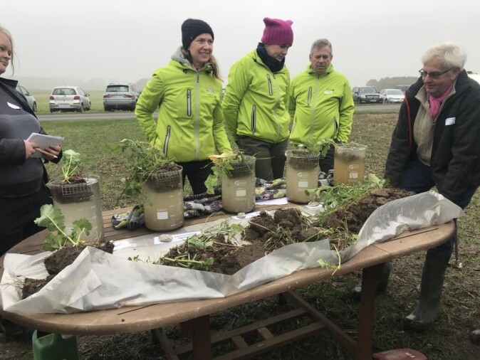Konsulenter fra Agrovi viser hva ulike dyrkingsmetoder gjør ved jordas struktur og innhold av organisk materiale. Konsulenter fra Agrovi viser hva ulike dyrkingsmetoder gjør ved jordas struktur og innhold av organisk materiale.