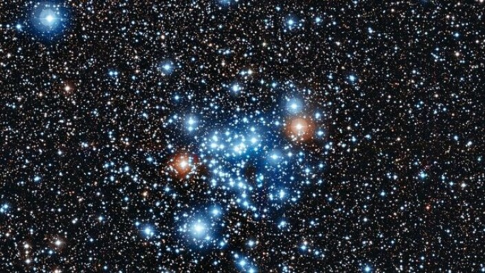 I denne stjernehopen i stjernebiletet Kentauren oppdaga forskarar ein til no ukjent stjernetype. (Foto: ESO)