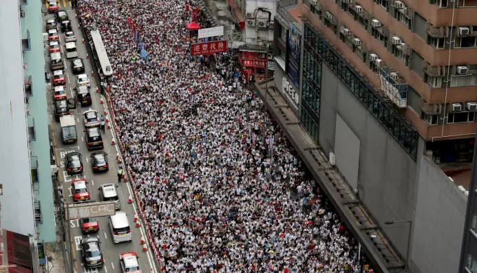 Forskerne anslår at rundt 900 000 voksne deltok i massedemonstrasjonen i Hongkong 9. juni 2019. Også tenåringer demonstrerer, men de er ikke en del av denne studien.