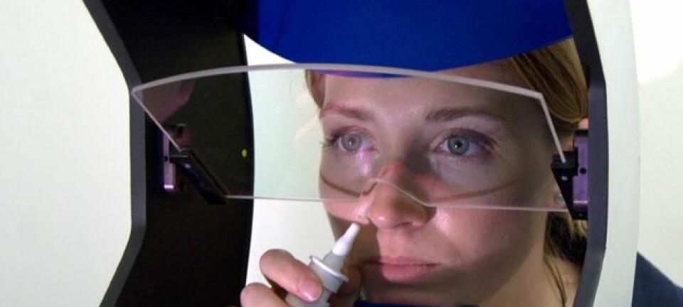 Et apparat målte hvordan pupillene utvidet seg og hvor testpersonene fikserte blikket mens de løste oppgaver på en dataskjerm foran seg. Olga Chelnokova