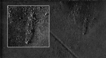 Kan det være et kulturminne vi ser på 136 meters dyp i Trondheimsfjorden? (Foto: (Sonardata: FFI)) Kan det være et kulturminne vi ser på 136 meters dyp i Trondheimsfjorden? (Foto: (Sonardata: FFI))