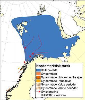 Utbredelse av skrei. Utbredelse av skrei.