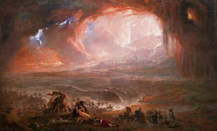 Ødeleggelsen av Herculaneum og Pompeii, slik kunstneren John Martin så det for seg i 1821.