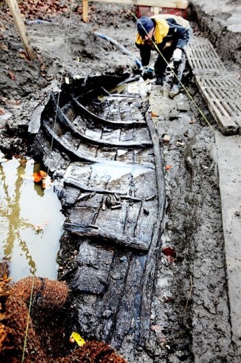 Robåten fra Vordingborg, som lå i den gamle vollgraven. (Foto: Christian Léeme, Danmarks Borgcenter) Robåten fra Vordingborg, som lå i den gamle vollgraven. (Foto: Christian Léeme, Danmarks Borgcenter)