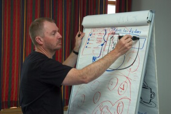 Per Ingvar Haukeland fra Telemarksforsking forsker på utviklingen av Transition Town-bevegelsen i Norge. (Foto: Lars Ove Kvalbein) Per Ingvar Haukeland fra Telemarksforsking forsker på utviklingen av Transition Town-bevegelsen i Norge. (Foto: Lars Ove Kvalbein)