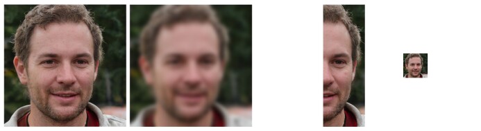 1. Originalbilde 2. Uklart 3. En tredjedel (1/3) 4. Redusert versjon 1. Originalbilde 2. Uklart 3. En tredjedel (1/3) 4. Redusert versjon