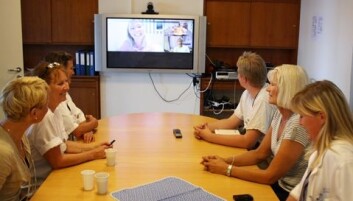 Spesialister ved Sunnaas i videokonferanse med kommunens behandlingsteam. (Foto: Sunnaas sykehus) Spesialister ved Sunnaas i videokonferanse med kommunens behandlingsteam. (Foto: Sunnaas sykehus)