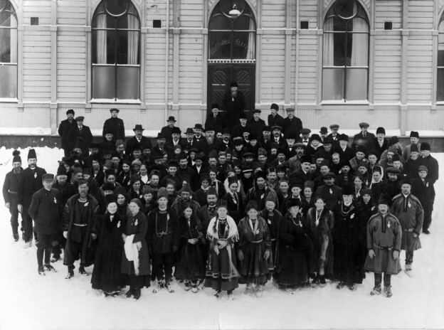 Delegatene ved det første samiske landsmøtet i februar 1917, Trondheim.