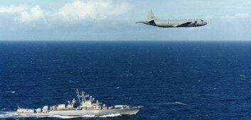 Orion-fly fra 333 skvadron over russisk marinefartøy. (Foto: Forsvaret) Orion-fly fra 333 skvadron over russisk marinefartøy. (Foto: Forsvaret)