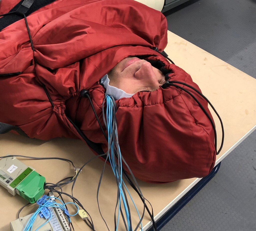 Her pilottestes effekten av den nye varmeposen. Her pilottestes effekten av den nye varmeposen.