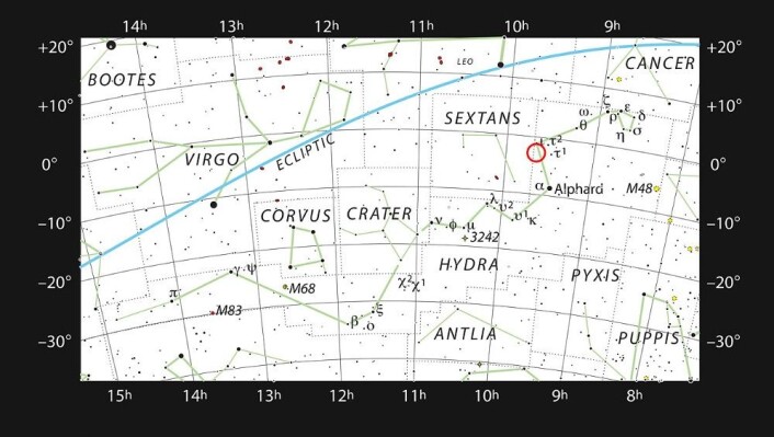 Abell 33 ligger i stjernebildet Vannslangen. (Foto: ESO, IAU AND SKY & TELESCOPE) Abell 33 ligger i stjernebildet Vannslangen. (Foto: ESO, IAU AND SKY & TELESCOPE)