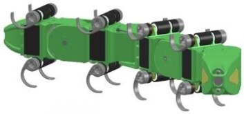 Slangeroboten Mamba består av moduler som kan ha ulike egenskaper og jobbe under vann. (Foto: (Ilustrasjon: RobotNOR)) Slangeroboten Mamba består av moduler som kan ha ulike egenskaper og jobbe under vann. (Foto: (Ilustrasjon: RobotNOR))
