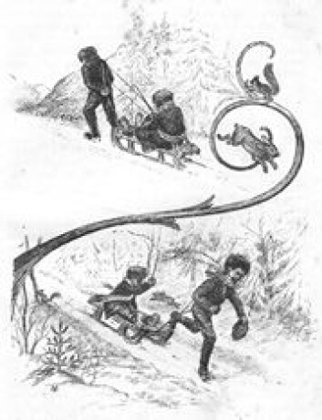 Tegning i leseboka fra 1904, av Otto Valstad. Tegning i leseboka fra 1904, av Otto Valstad.