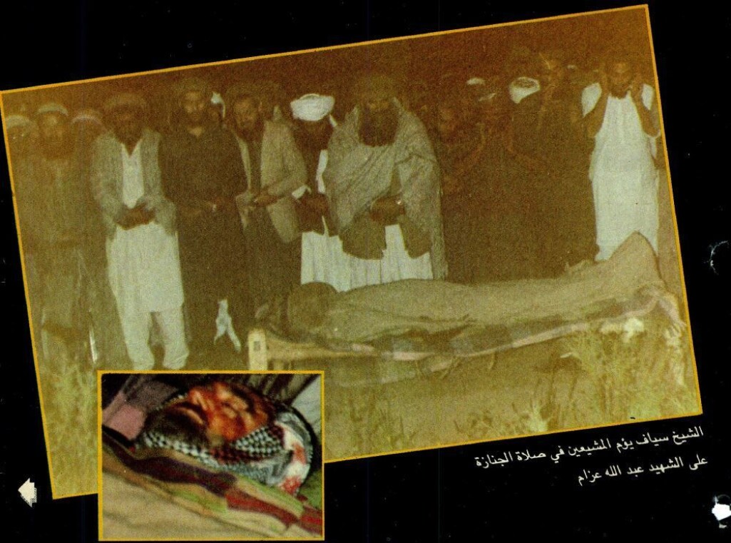 Den palestinske ideologen Abdallah Azzam ble drept av bilbombe i Peshawar, Pakistan i 1989. Den palestinske ideologen Abdallah Azzam ble drept av bilbombe i Peshawar, Pakistan i 1989.