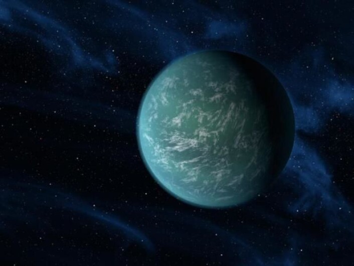 Kepler 22b befinner seg i den såkalte 'beboelige sonen' – der temperaturen er ideell for at liv kan kunne oppstå og opprettholdes. (Foto: (Illustrasjon: NASA)) Kepler 22b befinner seg i den såkalte 'beboelige sonen' – der temperaturen er ideell for at liv kan kunne oppstå og opprettholdes. (Foto: (Illustrasjon: NASA))