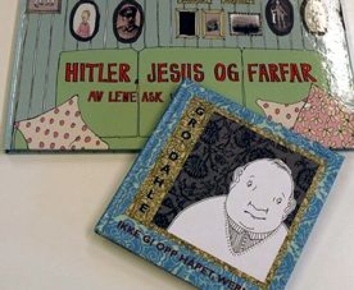 To bildebøkene som førsteamanuensis Åse Marie Ommundsen har undersøkt er Gro Dahles "Ikke gi opp håpet,. Werner" og lene Asks "Hitler, Jesus og far". (Foto: Kari Aamli) To bildebøkene som førsteamanuensis Åse Marie Ommundsen har undersøkt er Gro Dahles "Ikke gi opp håpet,. Werner" og lene Asks "Hitler, Jesus og far". (Foto: Kari Aamli)