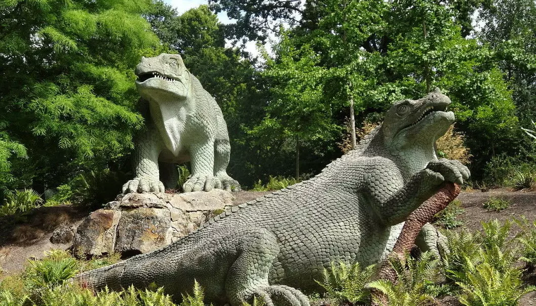 Slik trodde man at Iguanodoner så ut på midten av 1800-tallet.