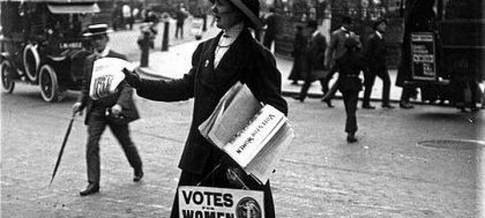 Britisk suffragette, cirka 1910. Chusseau-Flaviens/Wikimedia Commons