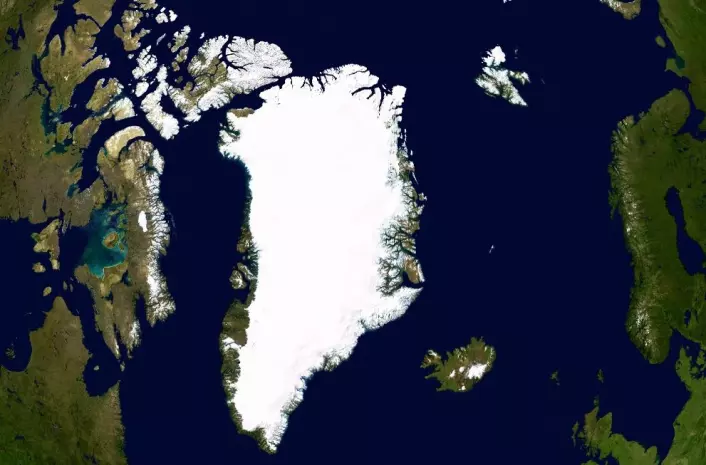 Satellittbilde av Grønland. (Foto: NASA)