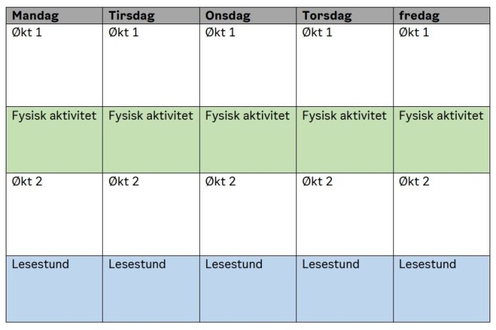 Her er et forslag som til hvordan skolene kan ordne dagene fremover. Her er et forslag som til hvordan skolene kan ordne dagene fremover.
