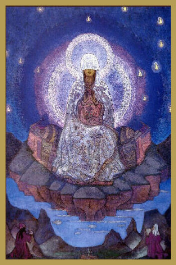 "Verdens mor av Nicholas Roerich." "Verdens mor av Nicholas Roerich."
