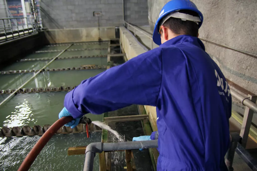 NIVA har hatt flere prosjekter der analyse av avløpsvann inngår. Her fra et tidligere prosjekt på Norges største renseanlegg, VEAS.