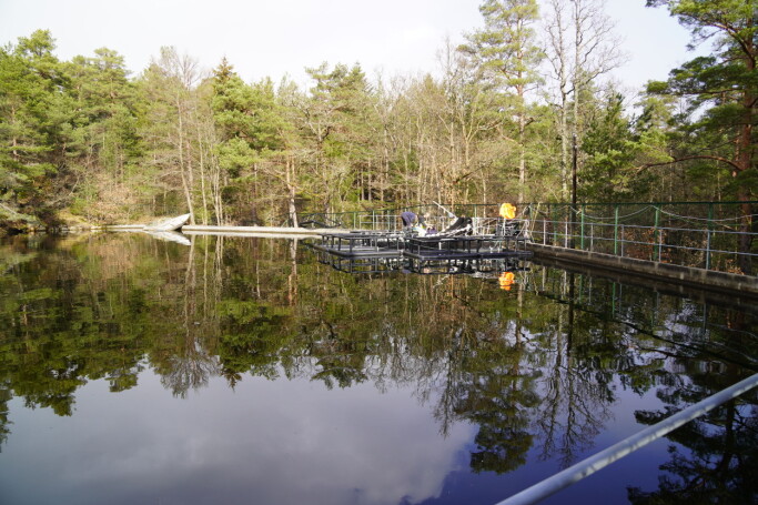 Here is one of the pools that are used in scientific research at the IMR in Arendal. Here is one of the pools that are used in scientific research at the IMR in Arendal.