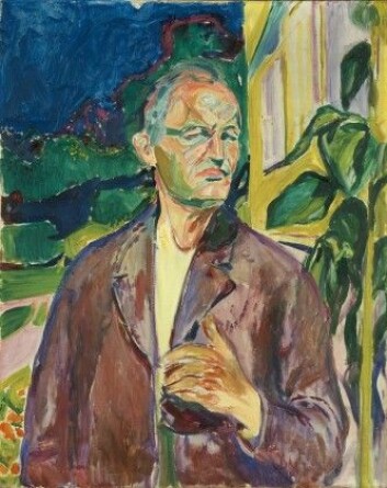 ”Selvportrett foran husveggen” fra 1926. Bildet henger i Munch-museet. (Foto: Munchmuseet) ”Selvportrett foran husveggen” fra 1926. Bildet henger i Munch-museet. (Foto: Munchmuseet)