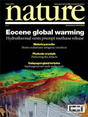 Faksimile: Forsiden på Nature 3.juni 2004. Faksimile: Forsiden på Nature 3.juni 2004.