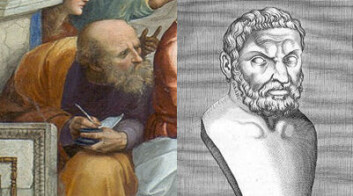 To av de joniske filosofene, Anaximander (t.v.) og Thales. (Foto: (Illustrasjoner: Wikimedia Commons)) To av de joniske filosofene, Anaximander (t.v.) og Thales. (Foto: (Illustrasjoner: Wikimedia Commons))
