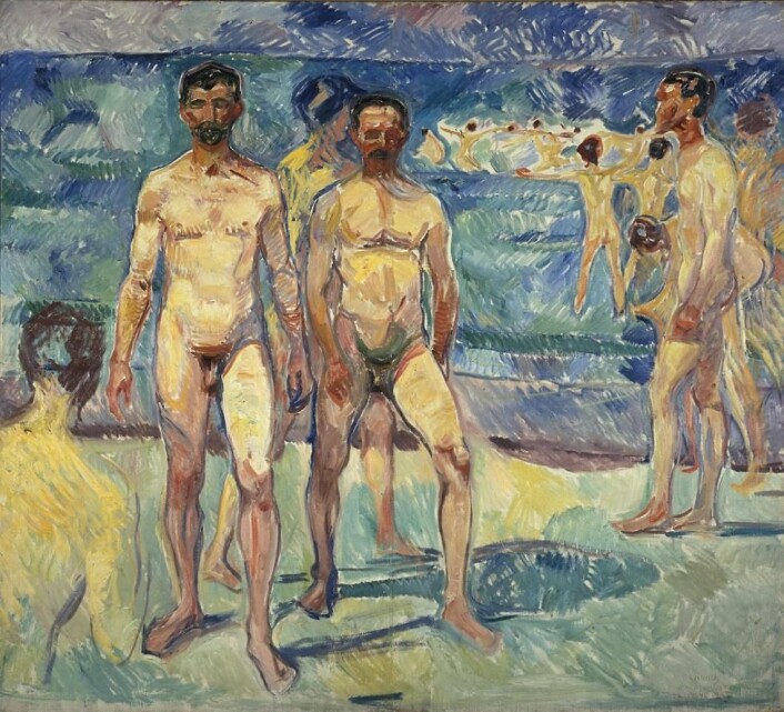 ”Badende menn”, 1912-13. (Foto: Munchmuseet) ”Badende menn”, 1912-13. (Foto: Munchmuseet)