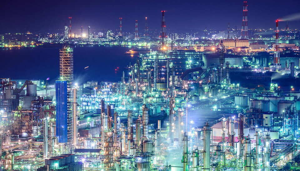 Industrial skyline in Yokkaichi Japan, an important area for the production of chemicals. A new article that looks at carbon emissions in the global supply chain points out that chemicals are involved in the most complex global supply chains.