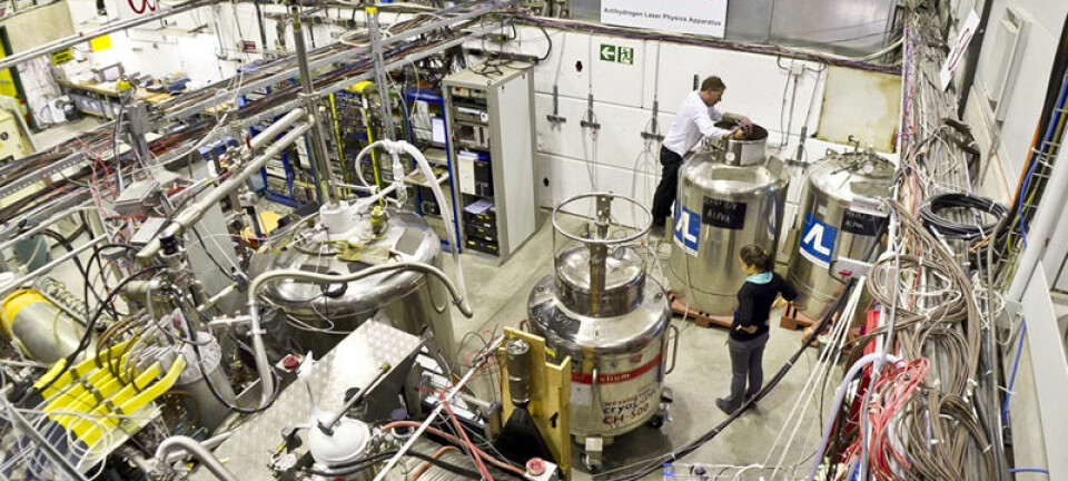 ALPHA-eksperimentet i CERN, hvor antihydrogen-atomene er framstilt og lagret. (Foto: Niels Madsen, CERN)
