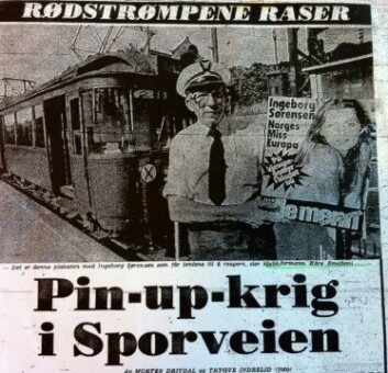 Faksimile av VG-oppslag fra august 1977 om pornokamp på Sporveien. Faksimile av VG-oppslag fra august 1977 om pornokamp på Sporveien.