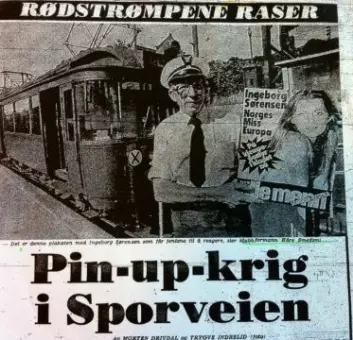 Faksimile av VG-oppslag fra august 1977 om pornokamp på Sporveien.