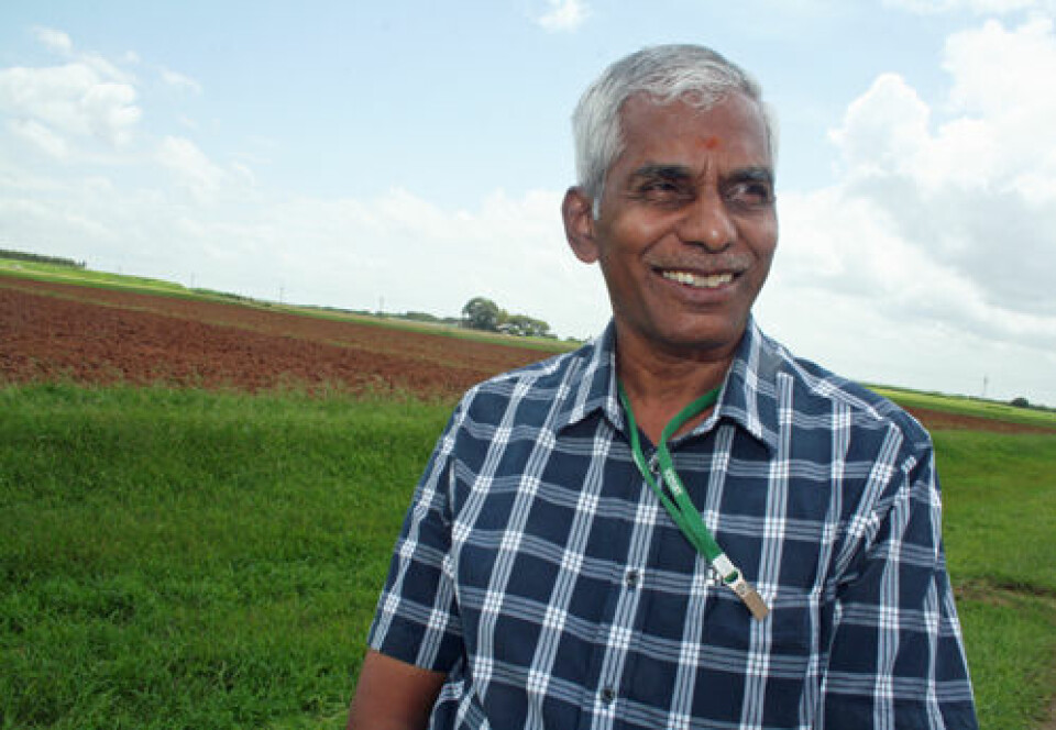 Kupanam Palinasami ved International Water Managment Institute i Hyderabad, India, er ekspert på effektiv utnyttelse av vann i jordbruk. (Foto: Asle Rønning)