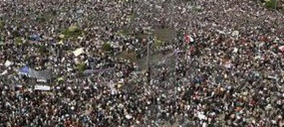 Millionmarsjen til Midan Tahrir i Kairo i Egypt 2. februar 2011. (Foto: Wikimedia Commons)
