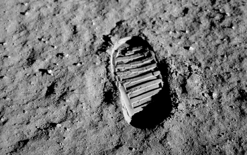 Edwin Aldrin satte dette fotavtrykket i månestøvet i juli 1969. (Foto: Edwin Aldrin, NASA)