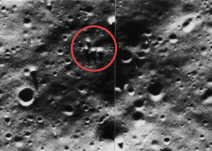 The Blair Cuspids, fotografert av NASA-sonden Lunar Orbiter i 1966. (Foto: NASA) The Blair Cuspids, fotografert av NASA-sonden Lunar Orbiter i 1966. (Foto: NASA)