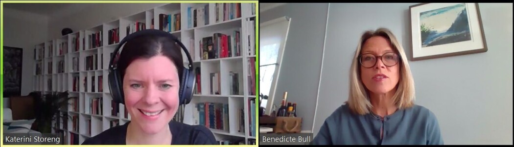 Katerini Storeng snakker med Benedicte Bull om WhatsApp og pandemien. Katerini Storeng snakker med Benedicte Bull om WhatsApp og pandemien.