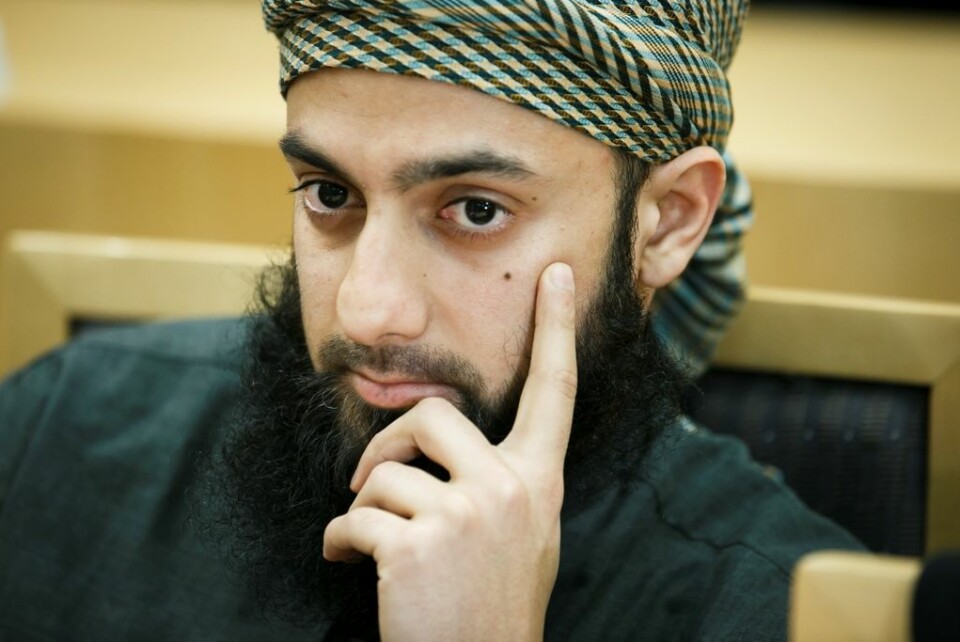Ubaydullah Hussain er blant annet tiltalt for hatefulle ytringer etter at han skal ha hetset Amal Aden for hennes homofile legning. Dommen faller 7. februar i år. (Foto: Heiko Junge/ NTB scanpix)