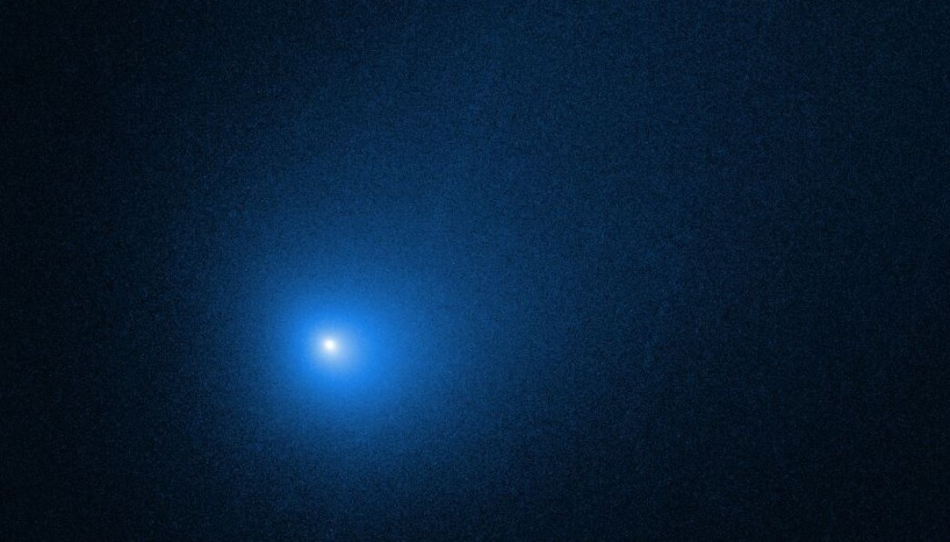 Kometen 2I/Borisov, sett av Hubble-teleskopet i desember 2019. Kometen 2I/Borisov, sett av Hubble-teleskopet i desember 2019.