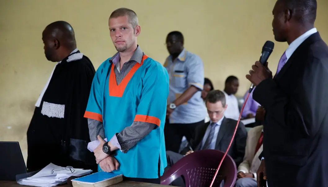 Dette bildet er fra rettssaken mot Joshua French i Kinshasa, Kongo, 2014. French var da tiltalt for drapet på medfange og kamerat Tjostolv Moland, som ble funnet død på cella i august året før. Dette bildet er fra rettssaken mot Joshua French i Kinshasa, Kongo, 2014. French var da tiltalt for drapet på medfange og kamerat Tjostolv Moland, som ble funnet død på cella i august året før.