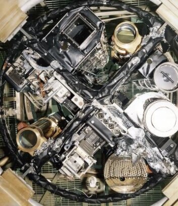 Alle solinstrumentene ombord på Skylab og dens Apollo Telescope Mount. (Foto: NASA) Alle solinstrumentene ombord på Skylab og dens Apollo Telescope Mount. (Foto: NASA)